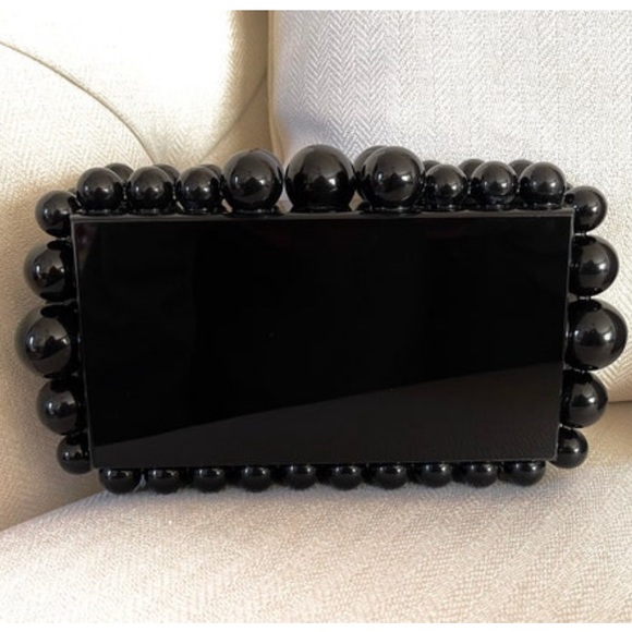 EOS Acrylic Pearl Bubble Box Clutch, Marble Look Clutch Bag, Tortoise Shell 438 - Picture 2 of 14